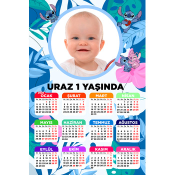 Lilo ve Stiç Temalı Takvim Magnet