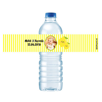 Limon Temalı Su Şişesi Etiketi
