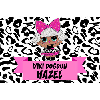 Lol Bebek Leopar Desenli Temalı Doğum Günü Afiş