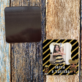 Lol Süpriz Gold Temalı Kare Magnet