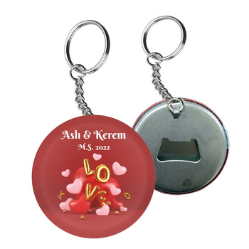 Love Balonlar  Temalı Arkası Açacak Anahtarlık