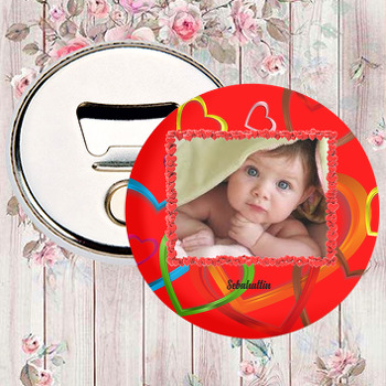 Love Kırmızı Zeminli Magnet Açacak