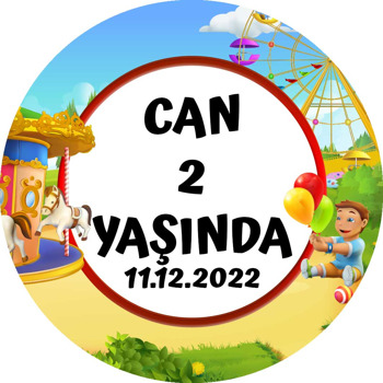 Lunapark Temalı Daire Plastik Anahtarlık