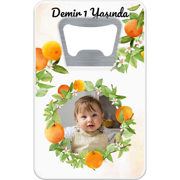 Mandalina Temalı Dikdörtgen Magnet Açacak