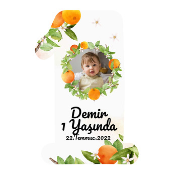 Mandalina Temalı Doğum Günü Magnet