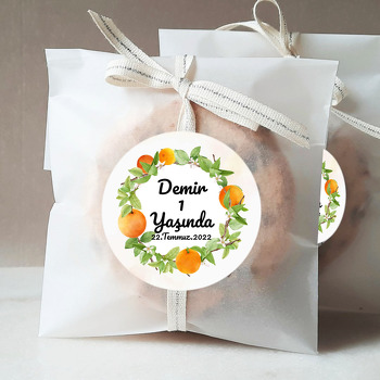 Mandalina Temalı Parti Sticker