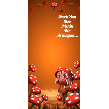 Mantar Kız Temalı Hediyelik Kart