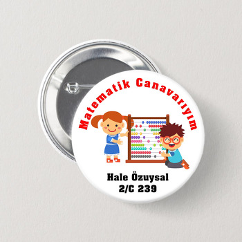 Matematik Canavarıyım Temalı İğneli Buton Rozet