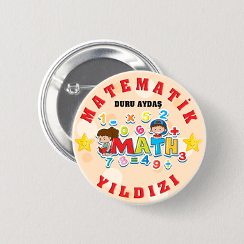 Matematik Yıldızı Temalı İğneli Buton Rozet