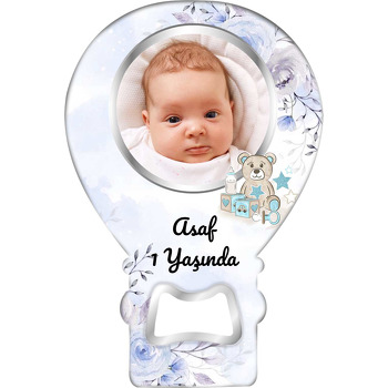 Mavi Ayıcık Temalı Balon Magnet Açacak