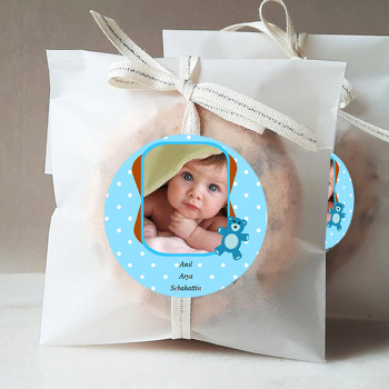 Mavi Ayıcık Temalı Bebek Sticker