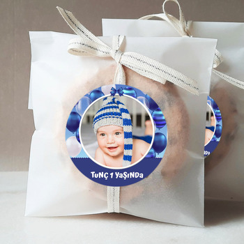 Mavi Balonlar Temalı Resimli Sticker