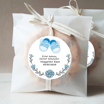 Mavi Bebek Ayakkabı Temalı Hoşgeldin Bebek Sticker