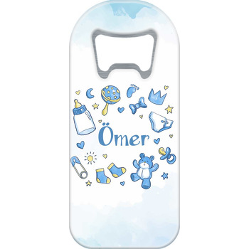 Mavi Bebek Eşyaları Temalı Uzun Magnet Açacak
