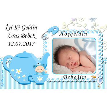 Mavi Bebek Temalı Hoşgeldin Bebek Magnet