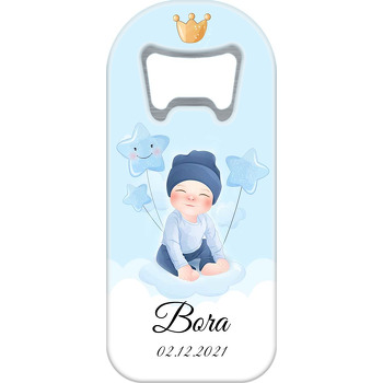 Mavi Bereli Bebek ile Bulutlar Temalı Uzun Magnet Açacak