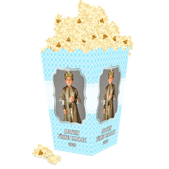 Mavi Beyaz Sünnet Temalı Popcorn Kutusu