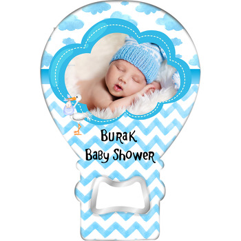 Mavi Bulut Temalı Baby Shower Balon Magnet Açacak
