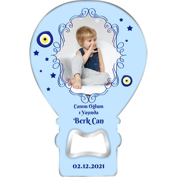 Mavi Çerçeve ile Nazar Boncuğu Temalı Balon Magnet Açacak