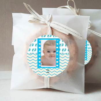 Mavi Çerçeve Temalı Sticker