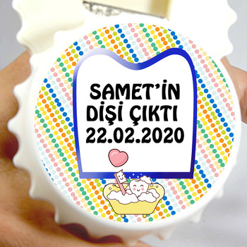 Mavi Çerçeveli Diş Temalı Kapak Şekilli Magnet Açacak