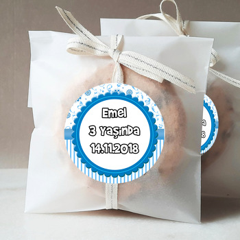 Mavi Çiçek Temalı Sticker