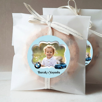 Mavi Çizgili Araba Temalı Sticker