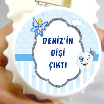 Mavi Diş Buğdayı Temalı Kapak Şekilli Magnet Açacak