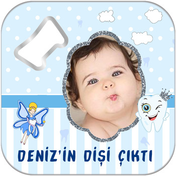 Mavi  Diş Buğdayı Temalı Kare Magnet Açacak