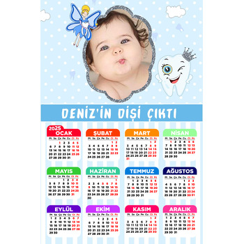Mavi Diş Buğdayı Temalı Takvim Magnet