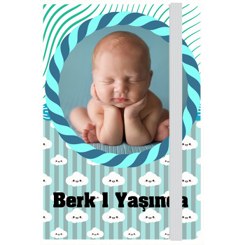 Mavi İp Çerçeve Temalı Doğum Günü Kişiye Anı Özel Defter
