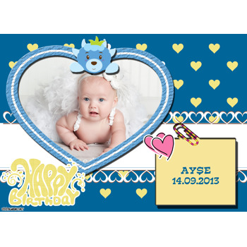 Mavi Kalp Çerçeveli Magnet