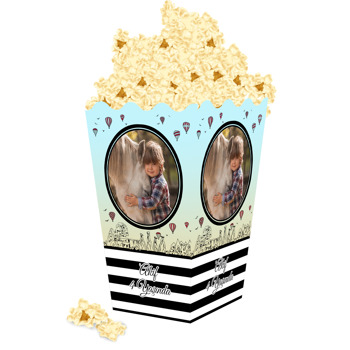 Mavi Kapadokya Temalı Popcorn Kutusu