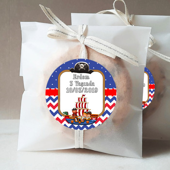 Mavi Kırmızı Korsan Temalı Sticker