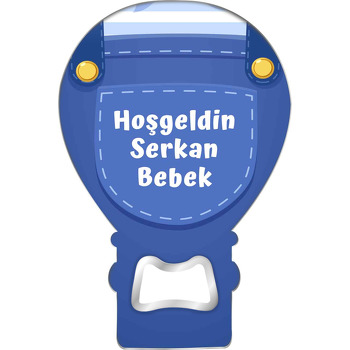 Mavi Kot Cep Temalı Balon Magnet Açacak