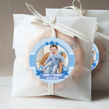 Mavi Kuşlar Ve Yıldızlar Temalı Resimli Sticker