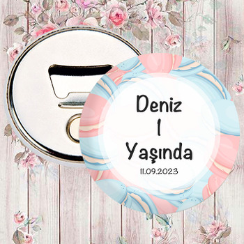 Mavi Pembe Macaron Desen Temalı Magnet Açacak