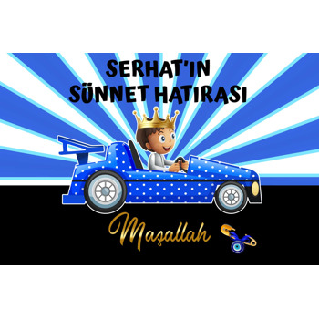 Mavi Puantiye Arabalı Sünnet Çocuğu Temalı Magnet