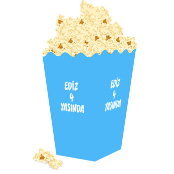 Mavi Renk Temalı Popcorn Kutusu
