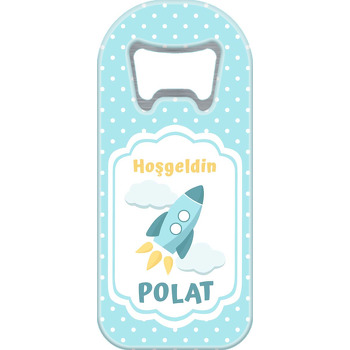 Mavi Roket Temalı Uzun Magnet Açacak