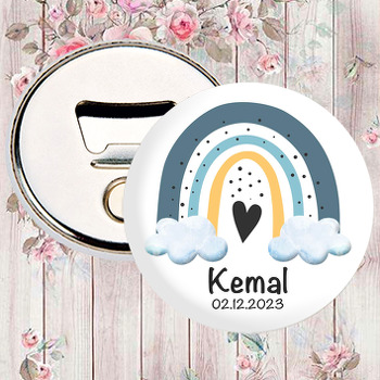Mavi Sarı Gökkuşağı ile Kalp Temalı Magnet Açacak