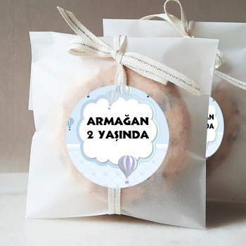 Mavi  Soft Uçan Balonlar Temalı Doğum Günü Sticker
