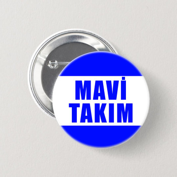 Mavi Takım Temalı İğneli Buton Rozet