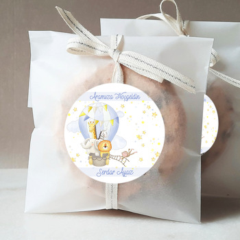 Mavi Uçan Balon Temalı Sticker