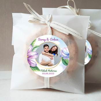 Mavi ve Mor Nilüfer Temalı Sticker