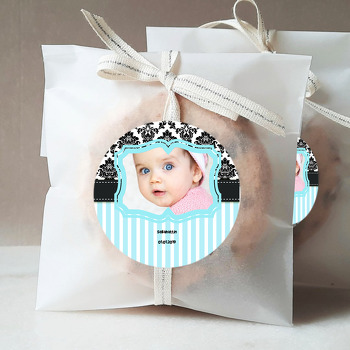 Mavi ve Siyah Dore Çerçeve Temalı Sticker