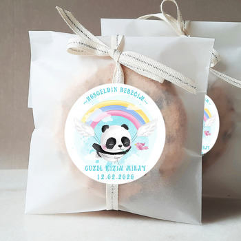 Melek Kanatlı Panda Temalı Sticker