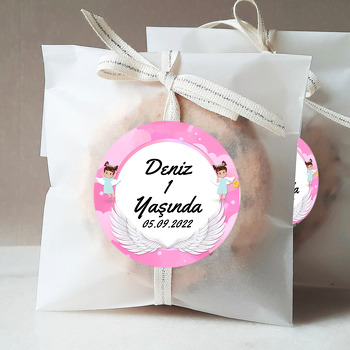 Melek Kanatlı Pembe Temalı Sticker