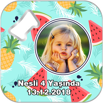 Meyve Temalı Kare Magnet Açacak