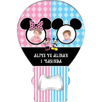 Mickey İkiz Temalı Balon Magnet Açacak